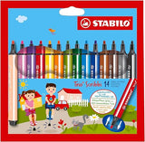 STABILO Trio Scribbi Felt Tip Pen - wallet of 14 assorted colours