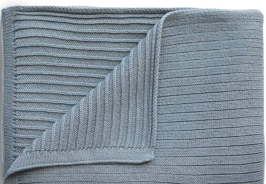 Mushie Knitted Ribbed Blanket | Smoke