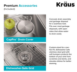 Kraus KP1TS15S-1 Pax Kitchen Sink, 15" x 20" x 9" 1 Hole