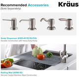 Kraus KP1TS15S-1 Pax Kitchen Sink, 15" x 20" x 9" 1 Hole