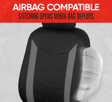 Motor Trend SpillGuard Waterproof Car Seat Covers for Front Seats, Gray Stripes – Durable Neoprene Car Seat Protectors, Easy to Install, Interior Covers for Auto Truck Van SUV