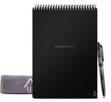 Rocketbook Smart Reusable Notebook, Flip Executive Size Spiral Notebook, Scarlet Sky, (6