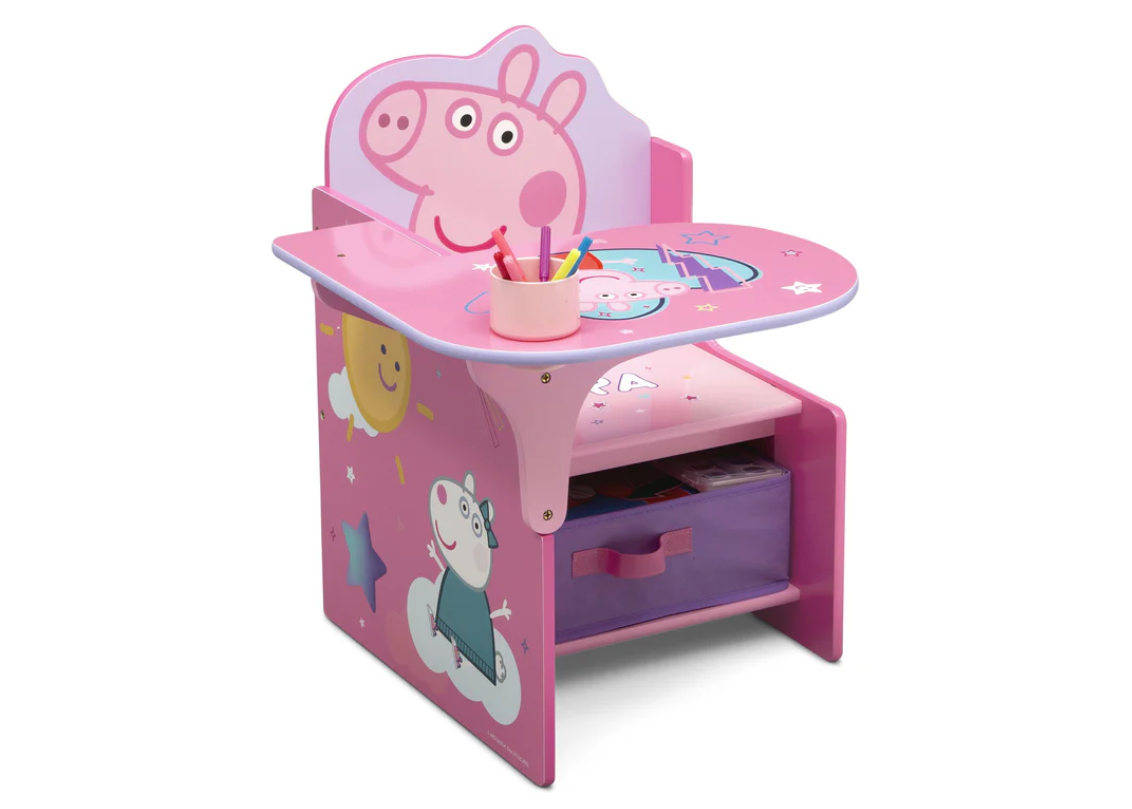 Peppa Pig Chair Desk with Storage Bin