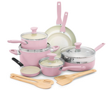 GreenPan Rio Healthy Ceramic Nonstick 16 Piece Cookware Pots and Pans Set