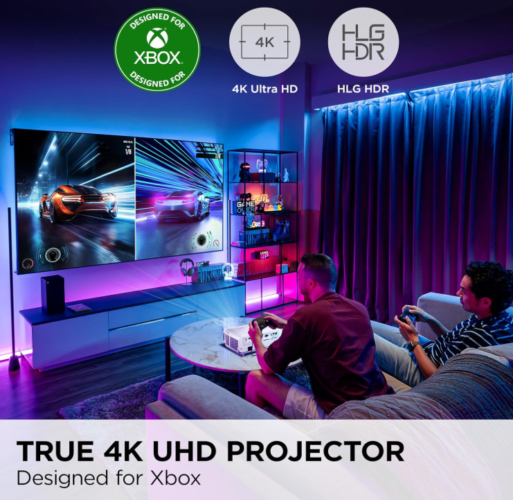 ViewSonic PX749-4K 4,000 ANSI Lumens 4.2ms 240Hz USB-C 4K Home Projector Designed for Xbox
