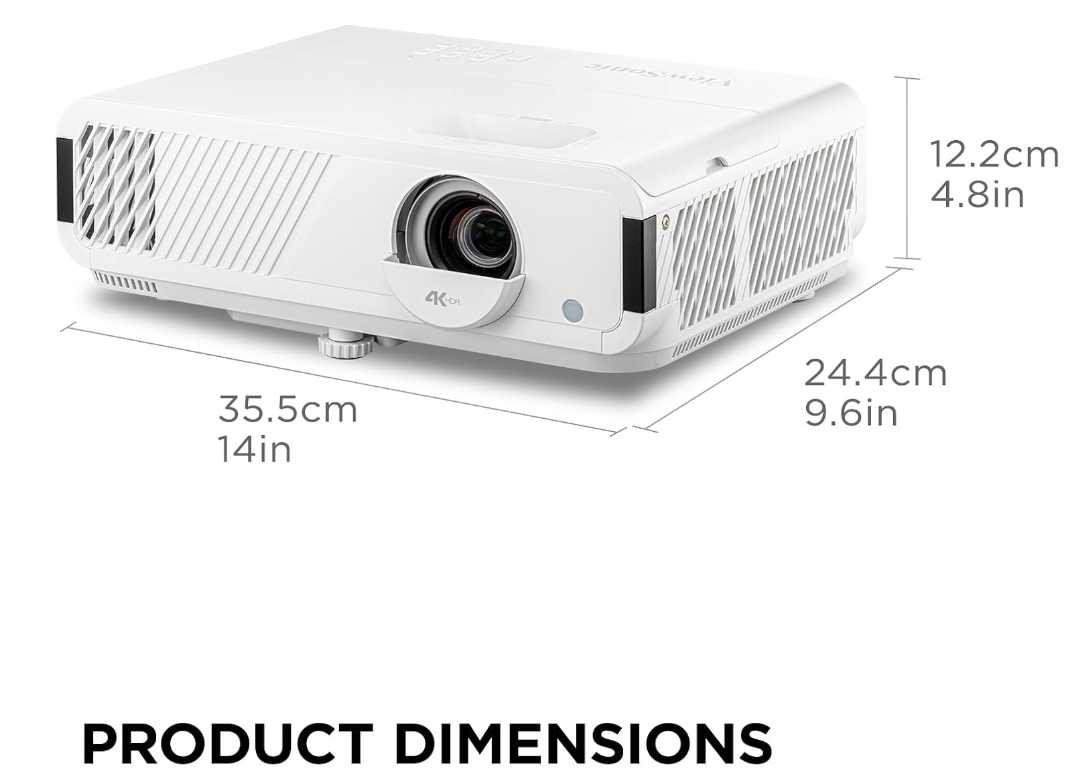 ViewSonic PX749-4K 4,000 ANSI Lumens 4.2ms 240Hz USB-C 4K Home Projector Designed for Xbox