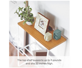 Yamazaki Home Narrow Living Room End Table - Slim Side Storage Shelf Stand Furniture Metal and Wood Modern Skinny Accent Table Steel + WoodWhite