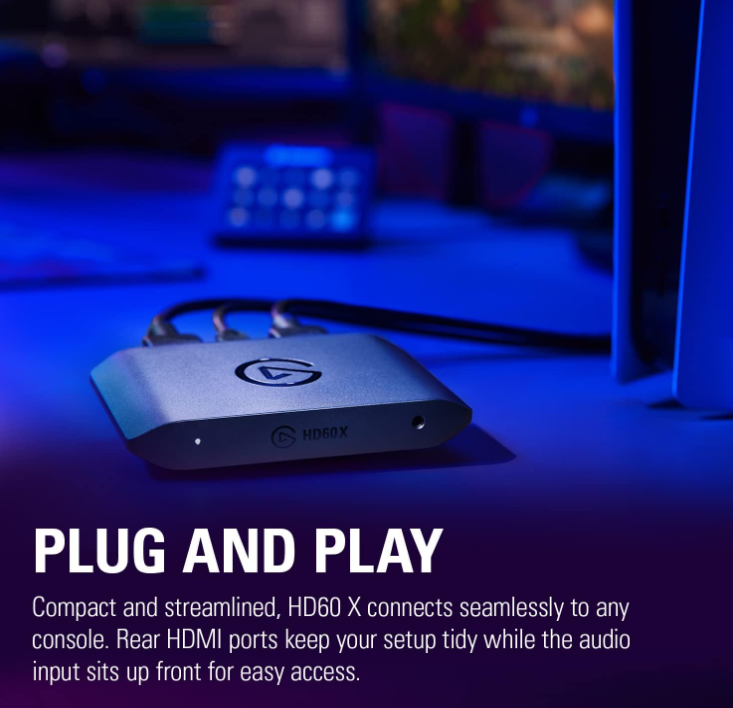 Elgato HD60 X - Stream and record in 1080p60 HDR10 or 4K30 with ultra-low latency on PS5, PS4/Pro, Xbox Series X/S, Xbox One X/S, in OBS and more, works with PC and Mac