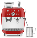 Smeg EGF03RDUK Espresso Coffee Machine with Grinder, Red