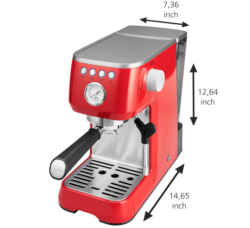 Solis Barista Perfetta Plus Type 1170 Espresso Coffee Machine, Red