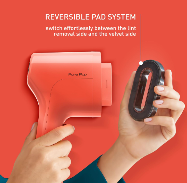 Tefal Pure POP DT2022 - Garment Steamer, Steam/Purify Garments, 20 g/min Continuous Steam, Lint Remover, Reversible Pad System, Ultra-Compact, Travel-Friendly, Fast Heat-Up, Coral Red S$39