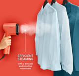 Tefal Pure POP DT2022 - Garment Steamer, Steam/Purify Garments, 20 g/min Continuous Steam, Lint Remover, Reversible Pad System, Ultra-Compact, Travel-Friendly, Fast Heat-Up, Coral Red S$39