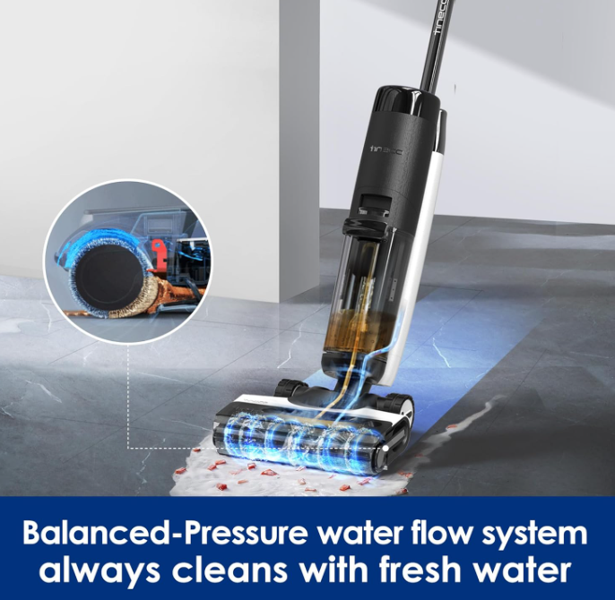 Tineco Floor One S7 FlashDry - Wet & Dry Vacuum, Cordless, 230W, 40 min Run Time, Self-cleaning, 158℉ Hot Air Flash Drying, Dual-sided Edge Cleaning