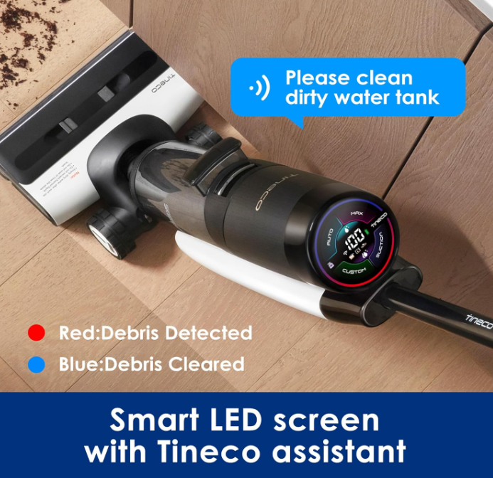 Tineco Floor One S7 FlashDry - Wet & Dry Vacuum, Cordless, 230W, 40 min Run Time, Self-cleaning, 158℉ Hot Air Flash Drying, Dual-sided Edge Cleaning