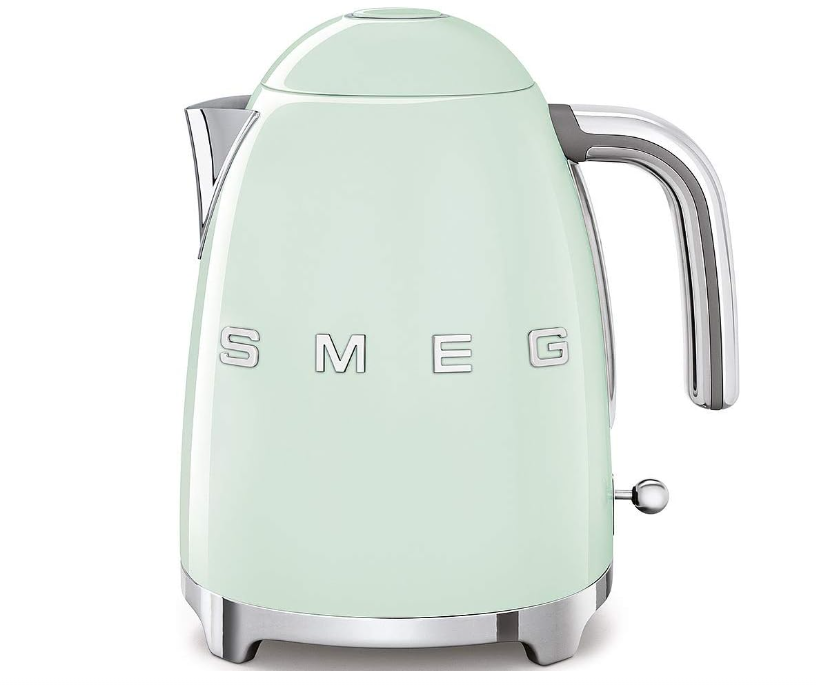 Smeg KLF03PGUK, 50's Retro Style Kettle, 1.7 L Capacity with Water Level Indicator, 360 Swivel Base, Anti-Slip Feet, Soft Opening Lid, Stainless Steel, Pastel Green
