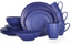 Stone Lain Clara Porcelain 16-Piece Round Dinnerware Set, Blue, Service For 4