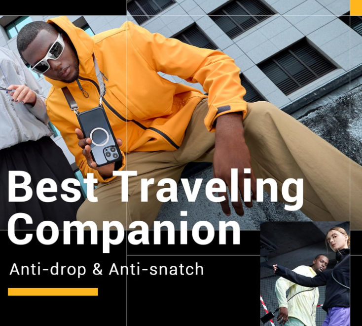 MAGEASY Case with Strap for iPhone 15 Pro Max - Ultimate 22ft Drop Protection, 6.7" Crossbody Case with Lanyard, Compatible with MagSafe - Odyssey Ultra M | Embedded Metal Frame