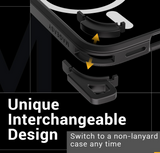 MAGEASY Case with Strap for iPhone 15 Pro Max - Ultimate 22ft Drop Protection, 6.7" Crossbody Case with Lanyard, Compatible with MagSafe - Odyssey Ultra M | Embedded Metal Frame