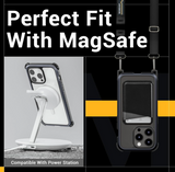 MAGEASY Case with Strap for iPhone 15 Pro Max - Ultimate 22ft Drop Protection, 6.7" Crossbody Case with Lanyard, Compatible with MagSafe - Odyssey Ultra M | Embedded Metal Frame