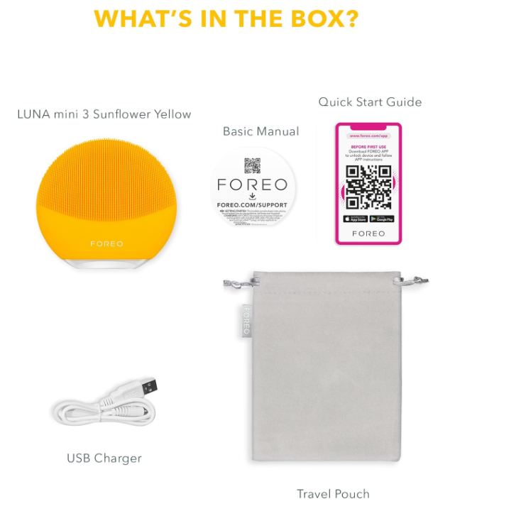 FACIAL CLEANING BRUSH-LUNA MINI 3 SUNFLOWER/YELL FOREO 701/