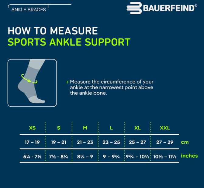 BAUERFEIND, 1 Unisex Ankle Support for Sports, Right Ankle Brace, For Ball Sports, Physical Activities, Stabilization, With Level Strap System, Size: XXL, Rivera