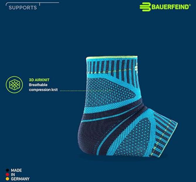 Bauerfeind Sports Ankle Support Dynamic - Compression Sleeve for Freedom of Movement - 3D AirKnit Fabric for Breathability - Premium Quality, Washable (XXL, Black)