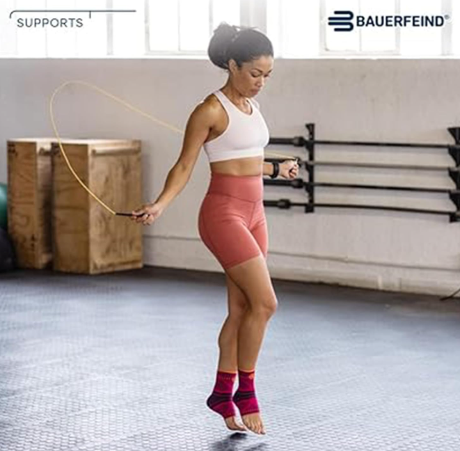 Bauerfeind Sports Ankle Support Dynamic - Compression Sleeve for Freedom of Movement - 3D AirKnit Fabric for Breathability - Premium Quality, Washable (XXL, Black)