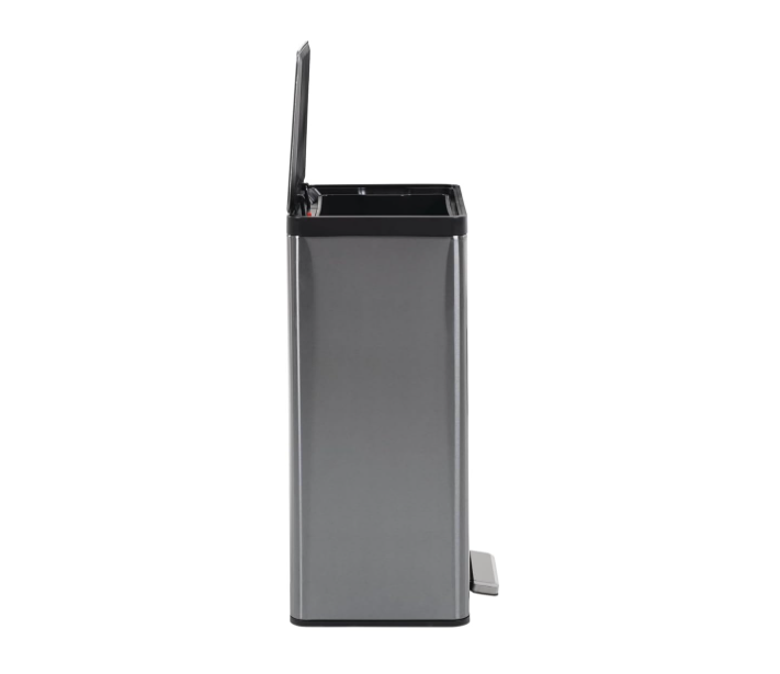 Rubbermaid 2112520 Stainless Steel Metal Step-On 12G Trash Can for Home and Kitchen, Charcoal