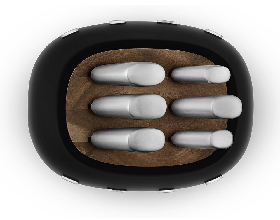 Smeg Black Stainless Steel Knife Block Set