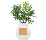Good Pet Stuff, The Courtyard Hidden Litter Box, Artificial Plants & Enclosed Square Cat Planter Litter Box, Vented & Odor Filter, Easy to Clean, White Birch