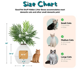 Good Pet Stuff, The Courtyard Hidden Litter Box, Artificial Plants & Enclosed Square Cat Planter Litter Box, Vented & Odor Filter, Easy to Clean, White Birch