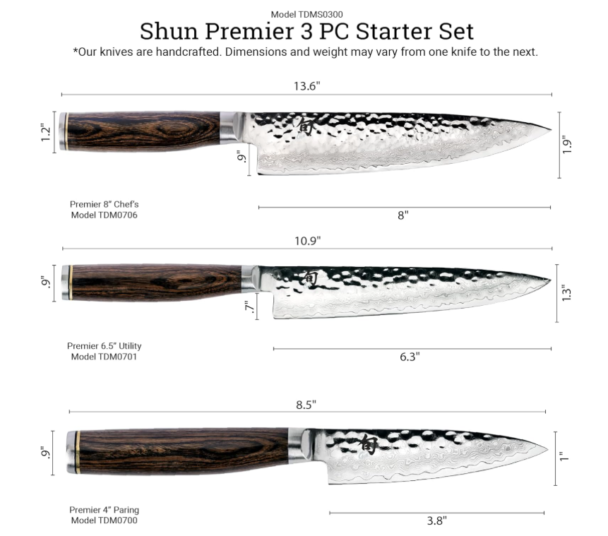 Shun Premier Knife Starter Set, 3-Piece
