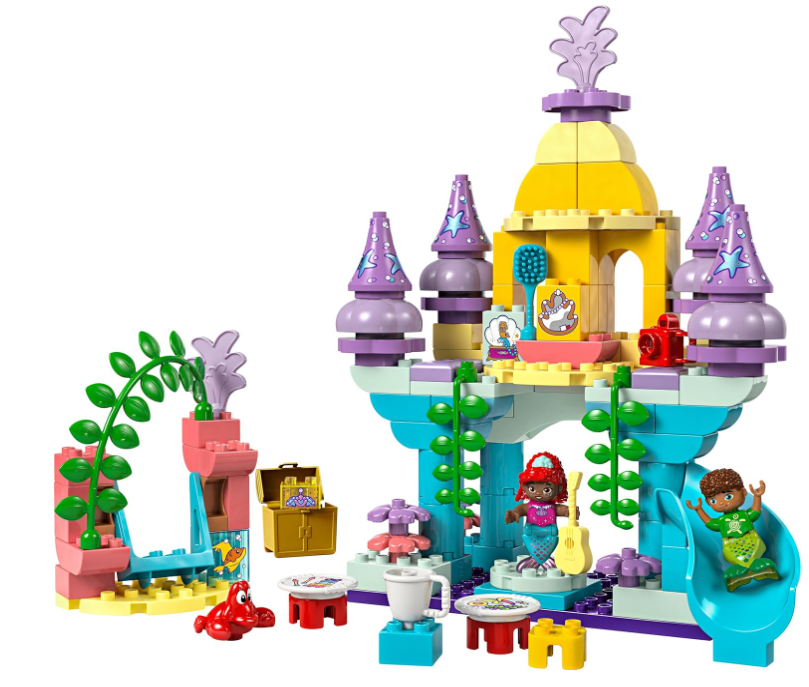 LEGO DUPLO | Disney Ariel’s Magical Underwater Palace, The Little Mermaid Building Toy for 2 Plus Year Old Toddlers, Girls & Boys, Castle Set with Figures, Educational Learning Toys, Gift Idea 10435
