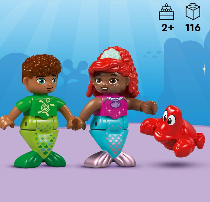 LEGO DUPLO | Disney Ariel’s Magical Underwater Palace, The Little Mermaid Building Toy for 2 Plus Year Old Toddlers, Girls & Boys, Castle Set with Figures, Educational Learning Toys, Gift Idea 10435
