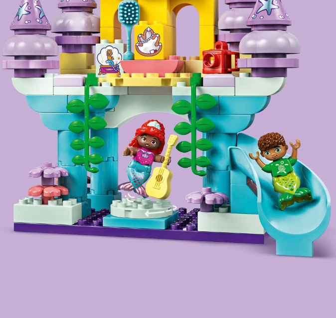 LEGO DUPLO | Disney Ariel’s Magical Underwater Palace, The Little Mermaid Building Toy for 2 Plus Year Old Toddlers, Girls & Boys, Castle Set with Figures, Educational Learning Toys, Gift Idea 10435