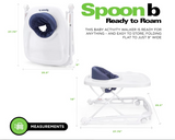 Joovy Spoon b Adjustable Baby Walker, Stationary Entertainer with Brake, Activity Center, Slate