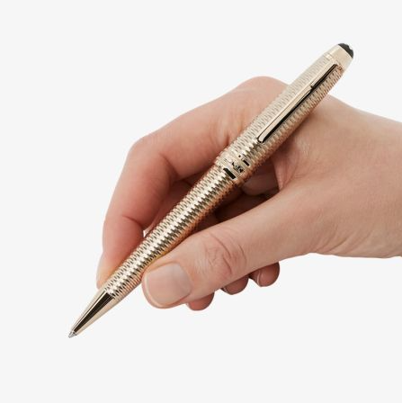 Montblanc Meisterstuck Geometry Solitaire Champagne Gold Midsize Ballpoint Pen D