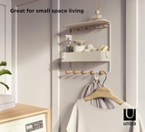 Umbra ESTIQUE 21018030660 Wall Hanging Hooks, Wall Hanger, Storage Hook, Storage Shelf, White, W31×D32×H10cm