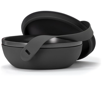 W&P Porter Ceramic Bowl Lunch Container w/Protective Non-slip Exterior, Charcoal 1 Liter