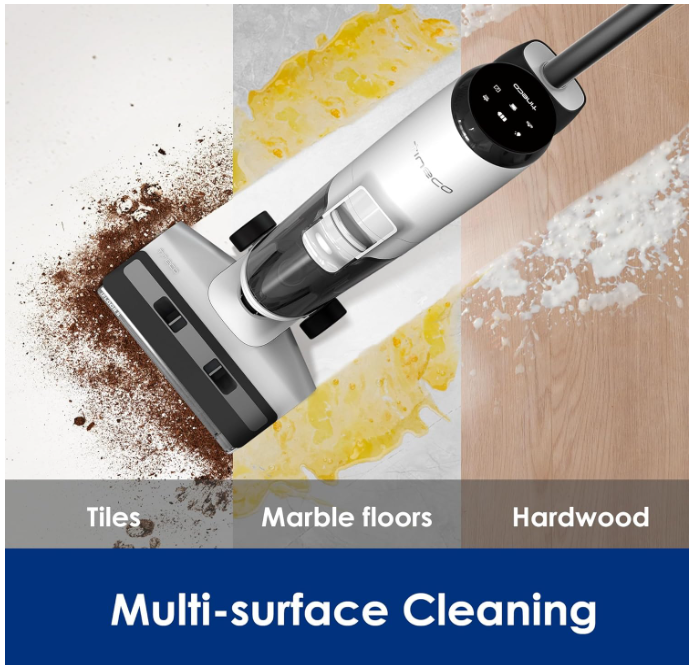 Tineco iFloor 5 - Wet and Dry Vacuum, Cordless, 190W, 30 min Run Time, Self Cleaning, One-Sided Edge Cleaning, Eco and Max Operations Mode