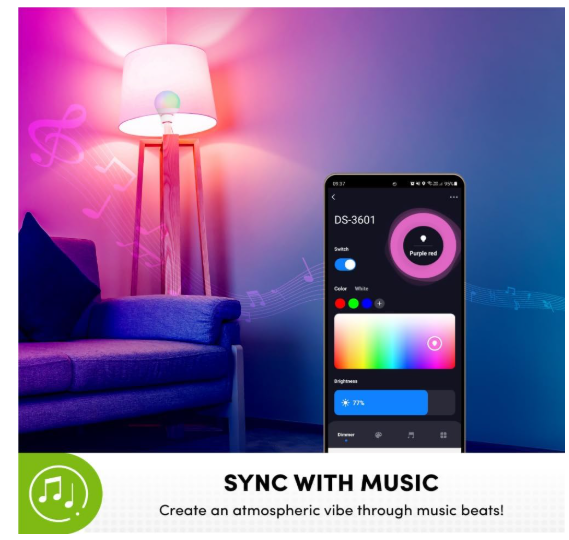 Prolink DS-3601 13W E27 Smart Light LED Bulb / 1521LM / 2700K-6500K / RGB (mEzee app), white