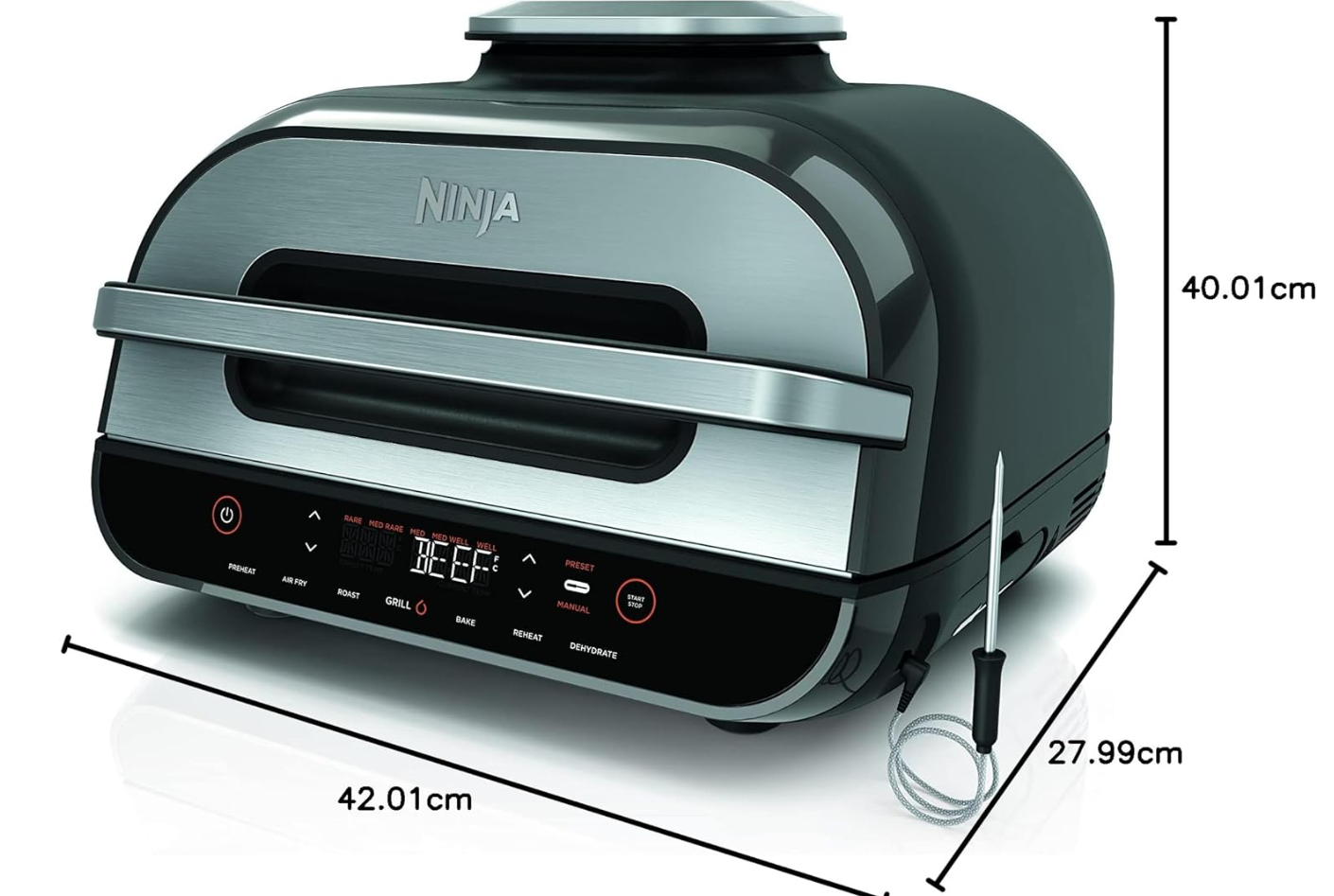 Ninja Foodi AG551 - Smart XL Grill and Air Fryer, 1760W, Black