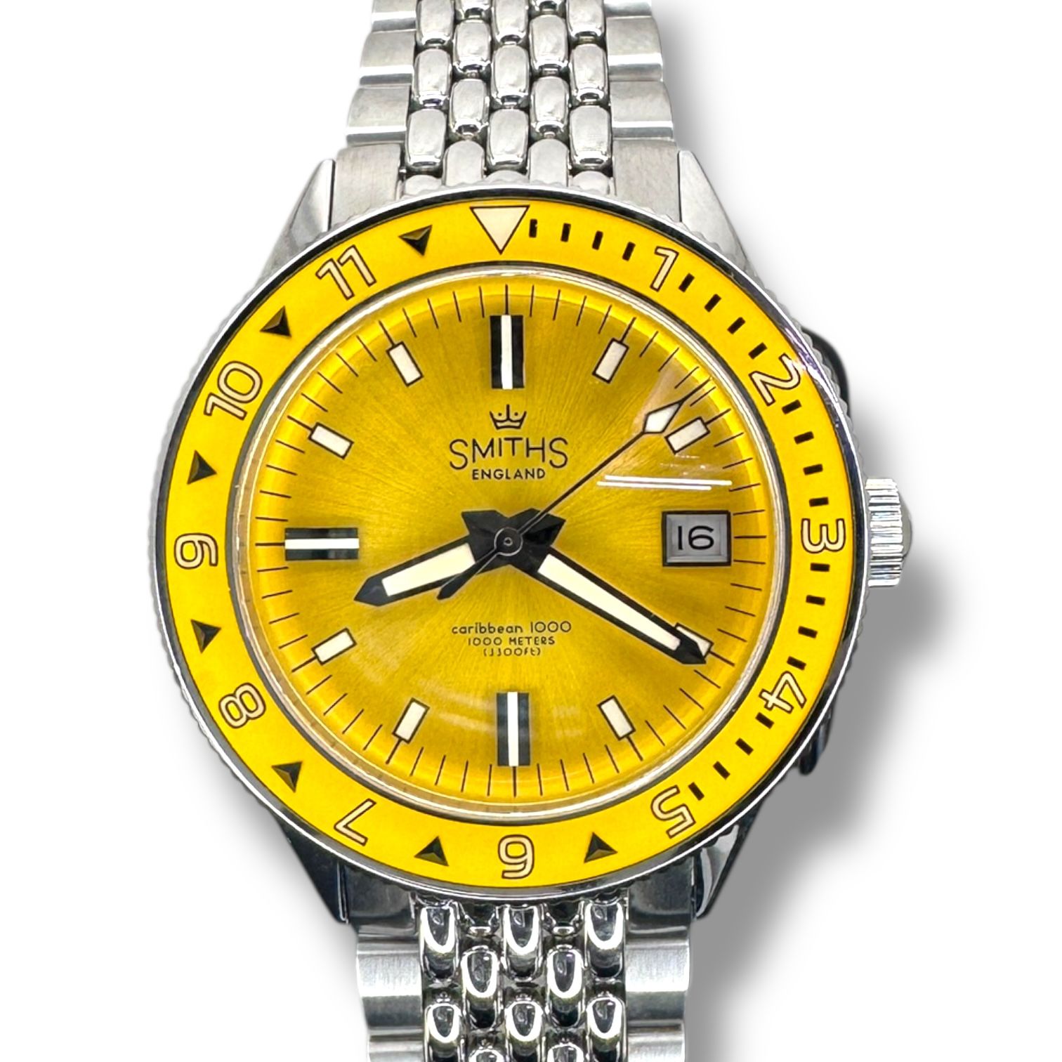 Smith's Automatic Mens Watch PRS-55 Yellow Dial with Pouch