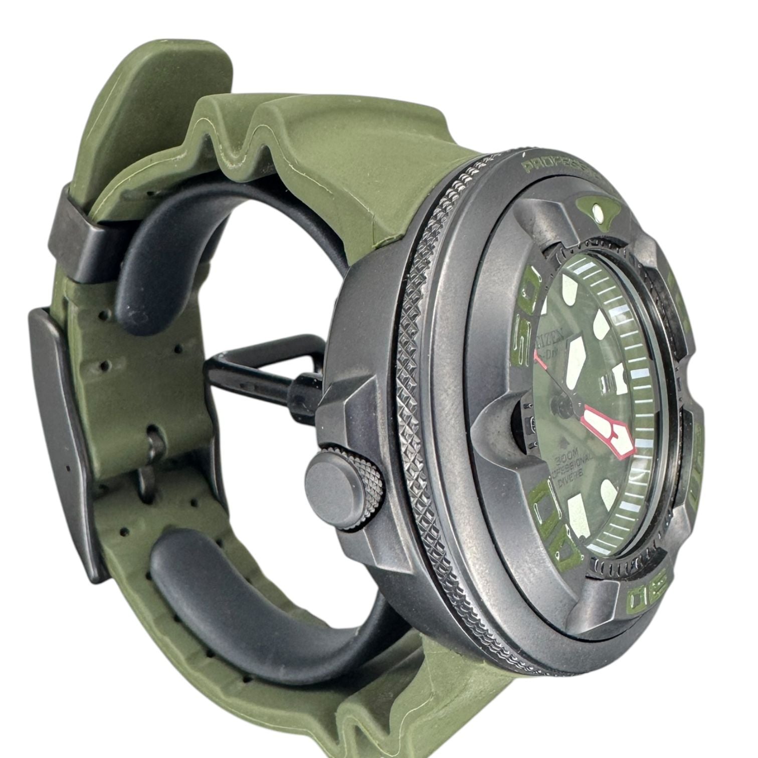 Citizen Promaster Diver Watch BJ8057-17X Green Rubber Strap 30ATM (used)