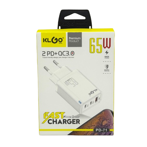 KLGO PD 71 Fast Charger 65W 2Type C USB