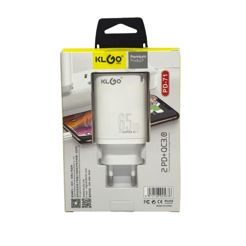 KLGO PD 71 Fast Charger 65W 2Type C USB