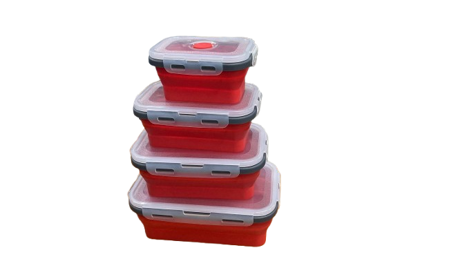 Lunch Container 4PC Nesting Collapsible L5