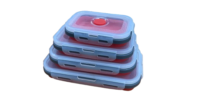 Lunch Container 4PC Nesting Collapsible L5
