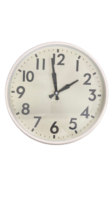 Classic Round Wall Clock – 33cm Model 23086 (Black/Oak/White)