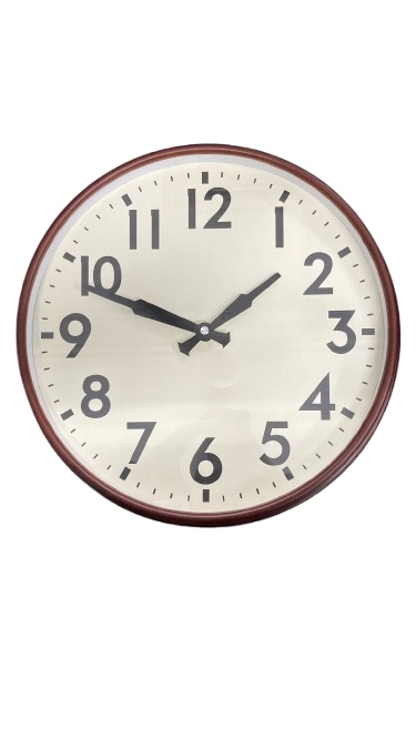 Classic Round Wall Clock – 33cm Model 23086 (Black/Oak/White)